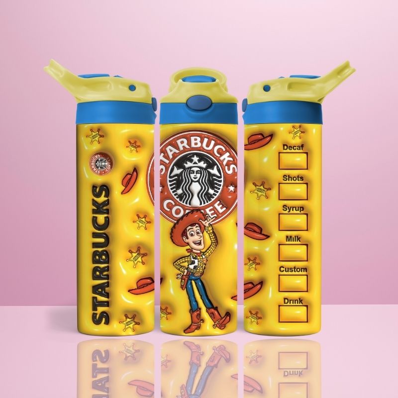 Woody Fluffy Starbucks – Thermoskanne mit Klappdeckel, 590 ml